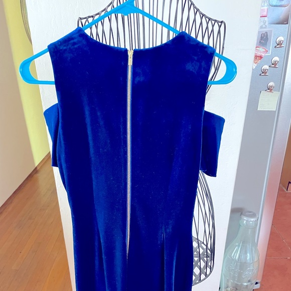 calvin klein royal blue velvet dress ROYAL BLUE VELVET DRESS  SHOP DDMINE